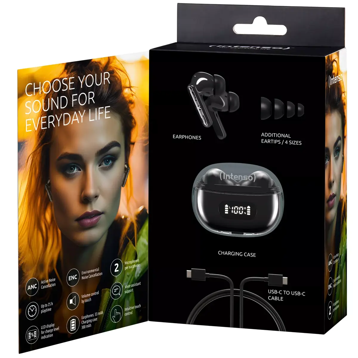 Austiņas Intenso Buds Earphone Plus T310AE Black Photo 9
