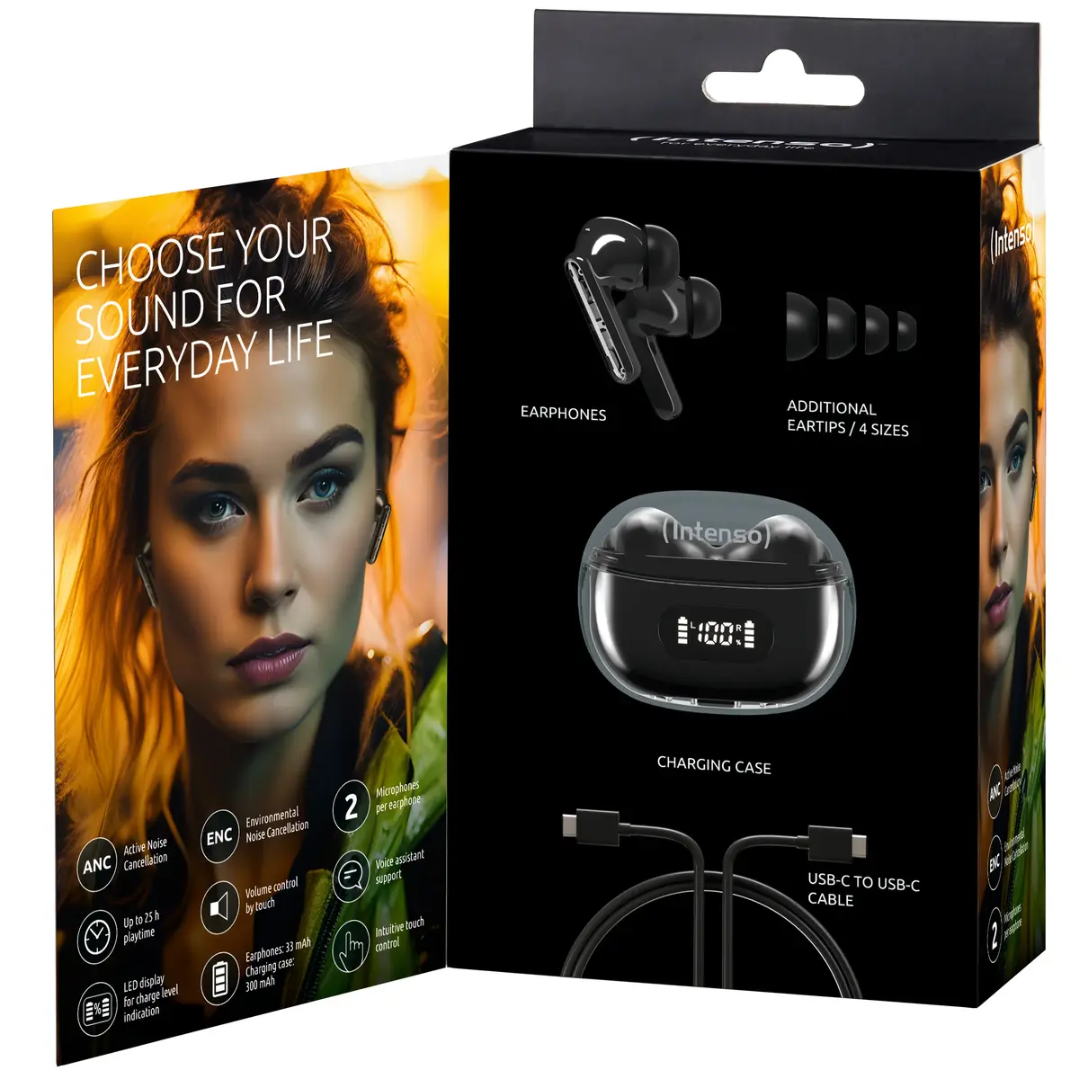 Intenso Buds Earphone Plus T310AE Melnas Austiņas Photo 9