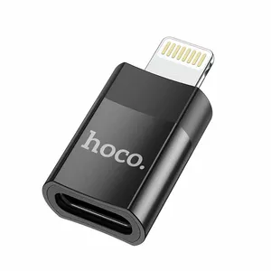 Adapter HOCO UA17 Lightning to USB‑C, black — Lightning (female) to USB‑C (male) adapter