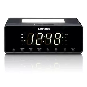 Radio pulkstenis ar nakts apgaismojumu Lenco CR540BK