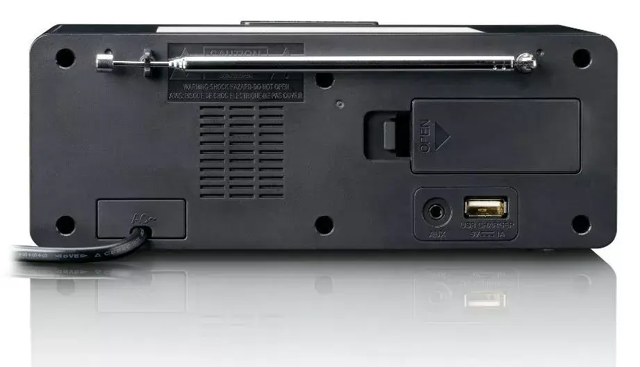 Lenco CR540BK pulkstenis-radio — FM modinātājs ar USB Photo 6