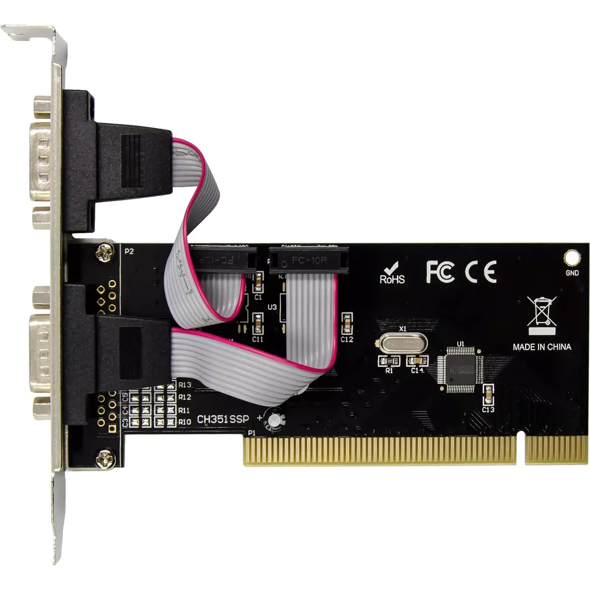 InLine PCI Multi I/O Controller Card 2 DB9 Serial Ports Photo 3