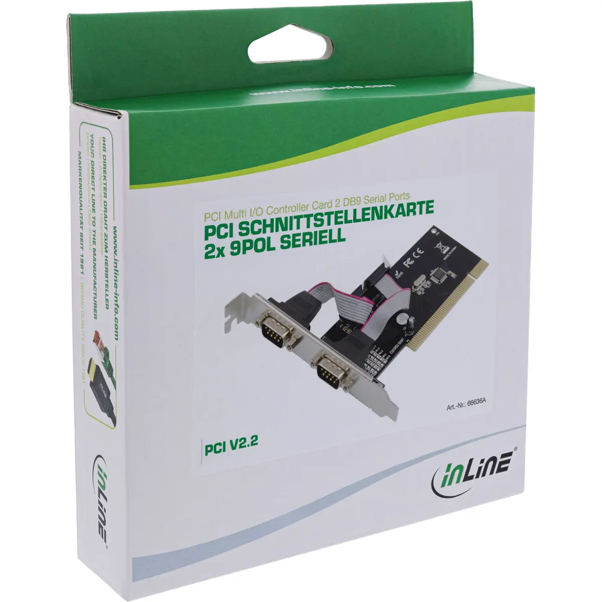 InLine PCI Multi I/O Controller Card 2 DB9 Serial Ports Photo 5