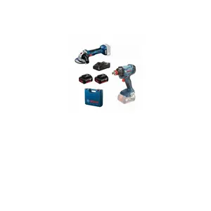 Combo kit Bosch impact driver GDX 180-LI and angle grinder GWS 180, 18V, 2×4.0Ah batteries