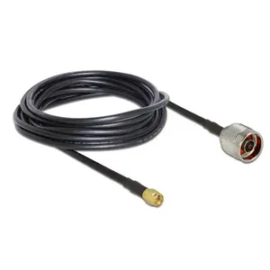 Coaxial cable DeLOCK 89465 RG-58 5 m N plug SMA plug Black