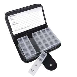 Pill case SUNVIAN SV-TGYH-026 — PU leather portable weekly organizer