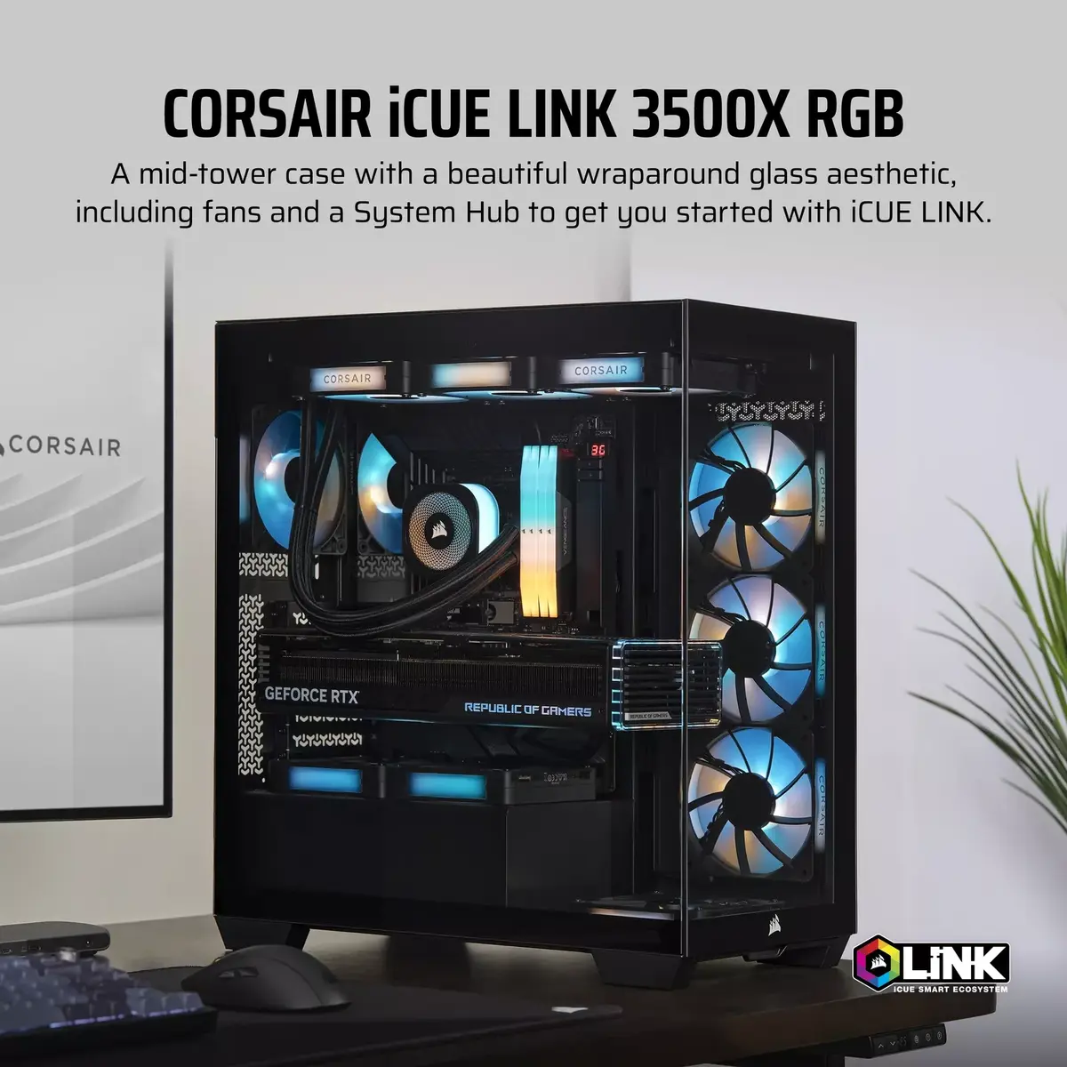 Компьютерный корпус Corsair iCUE LINK 3500X RGB Photo 7