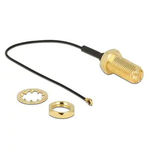 Coaxial Cable DeLOCK 12465 0.1 m RP-SMA MHF IV HSC MXHP32 Black