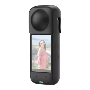 Silikona aizsargvāciņš Puluz priekš Insta360 X4 — melns, izturīga konstrukcija