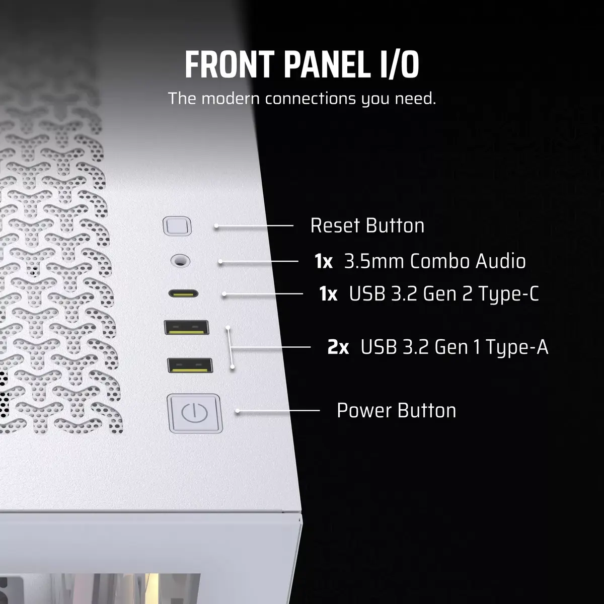Корпус CORSAIR 3500X ARGB Midi Tower White Photo 11