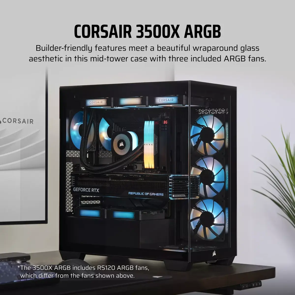 Корпус CORSAIR 3500X ARGB Midi Tower Photo 7