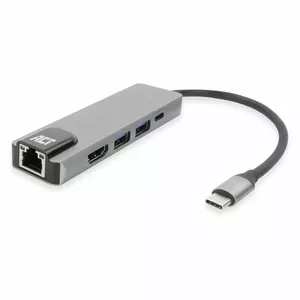 Docking Station ACT AC7091 USB 3.2 Gen 1 Type-C Grey 4K Ultra HD