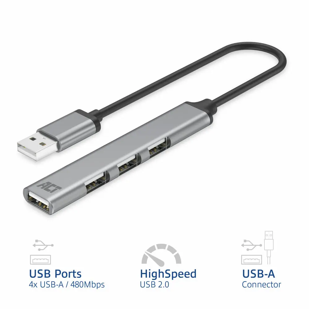 USB-A 2.0 концентратор ACT AC6225 на 4 порта Photo 3