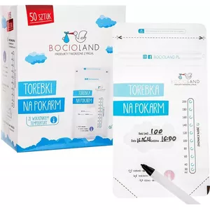 Piena maisiņi Bocioland 200 ml, 50 gab. — vienreizlietojami piena uzglabāšanas maisiņi