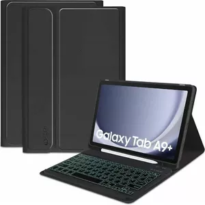 Tablet case Tech-Protect SmartCase for Samsung Galaxy Tab A9 Plus with pen holder and detachable keyboard, Black