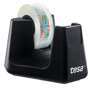 Lentes izgatavotājs Tesa 53905-00000-01 priekš 1.9 cm ruļļiem, ABS, melns/caurspīdīgs