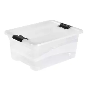 Storage box with lid keeeper Cornelia 39×29.5×17.5 cm 12 L transparent