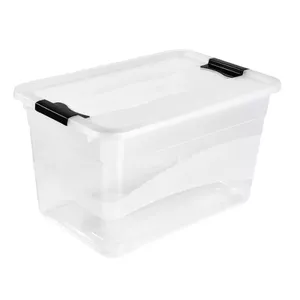 Storage box with lid keeeper Cornelia 59.5×39.5×34 cm 52 L transparent