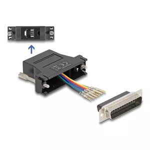DeLOCK D-Sub 25 pin male to RJ12 female Assembly Kit черный