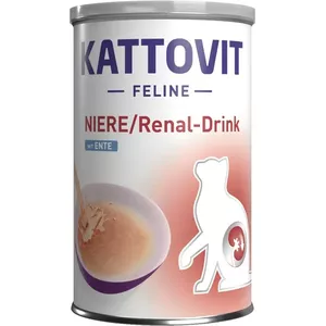 Mitrs gardums kaķiem KATTOVIT Feline Niere Renal Duck 135 ml — šķidrs nieru atbalsta našķis, bez glutēna un cukura