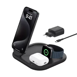 Belkin BoostCharge Наушники Зарядное устройство Беспроводная Быстрая Зарядка USB Type-C Черное