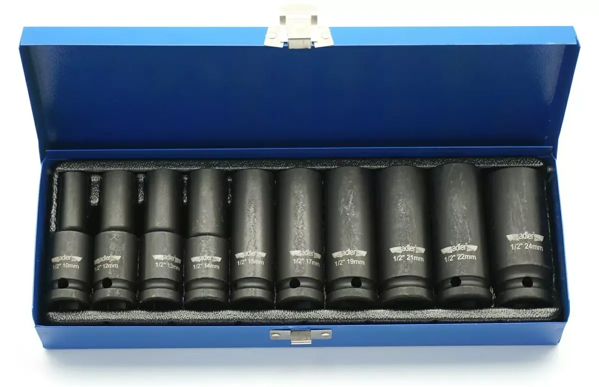 Adler 1/2" pagarinu uzgaļu komplekts 10 gab. Photo 2