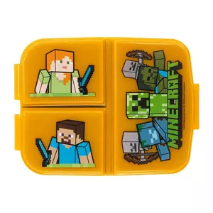 Lunch box for kids Stor 040420 — 3 compartments, Minecraft design (orange & green)