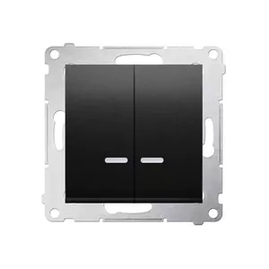 Kontakt-Simon DW5ABL.01/48 Double Light Switch with Illumination 16AX 250V Anthracite