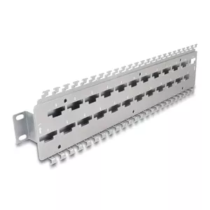 Cable management panel DeLOCK 67070 Metal Grey 19 inch