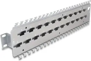 Cable management panel DeLOCK 67070 Metal Grey 19 inch