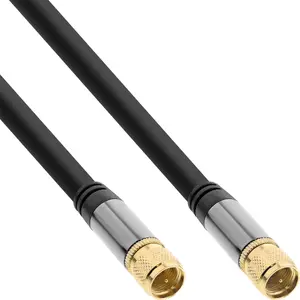 Кабель SAT InLine Premium, 4-кратное экранирование, 2x F-штекер, >110дБ, черный, 3м