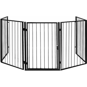 Fireplace screen Kaminer BK-2961, steel black protective guard