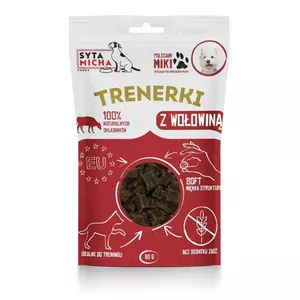 Лакомство для собак SYTA MICHA Treats с говядиной 80 г — мягкие гипоаллергенные тренировочные снеки, без глютена и сои