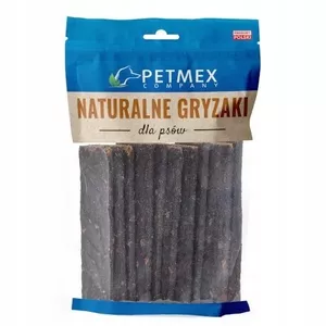Suņu kārumi PETMEX Wild Boar Stripes 200 g — brieža/mežacūkas žāvētās strēmeles, hipoalerģiskas, olbaltumvielas 37.9%, tauki 23.4%