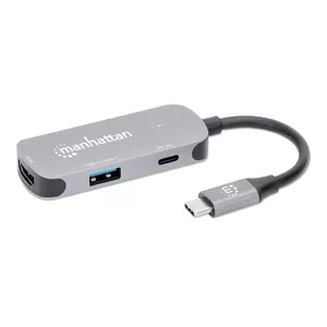 Manhattan USB-C Dock/Hub HDMI USB-A USB-C 100W Power Delivery 4K 60Hz
