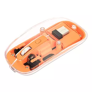 Bezvadu pele Manhattan Transparent Rechargeable Clear/Orange USB