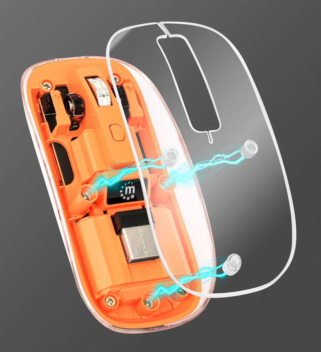 Manhattan Transparent Rechargeable Wireless Mouse Photo 2