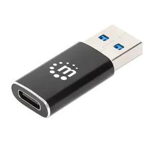 Manhattan USB-C to USB-A Adapter Female to Male 10 Gbps Black