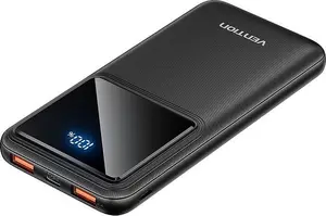 Power bank Vention FHKB0 10000 mAh, Power Delivery & Super Fast Charging, 22.5 W, 2x USB-A + 1x USB-C, Black