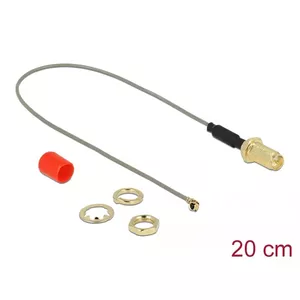 Coaxial Cable DeLOCK 89831 0.2m RP-SMA Female Grey