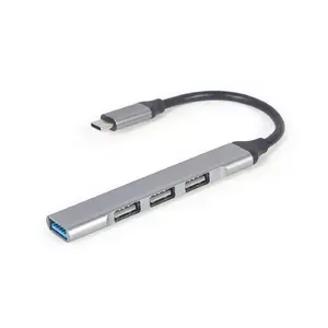 USB хаб Gembird Type-C 4 порта USB3 x 1 USB2 x 3 серебристый