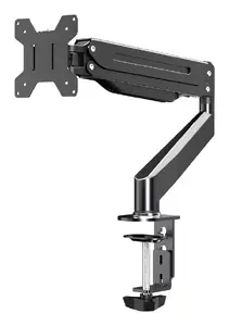 Monitoru statīvs Esperanza ERW019 — galda ar gāzes atsperi, vienas rokas, priekš 17"–27" ekrāniem, VESA 75×75–100×100, max 6 kg, augstuma regulēšana 0–400 mm, melns
