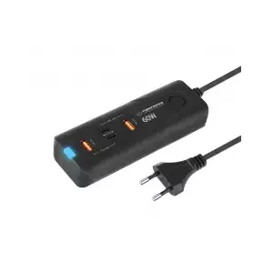 AC mobile device charger ESPERANZA EZC109 — 60W, USB-C PD 60W (2x), USB-A (2x), universal, black
