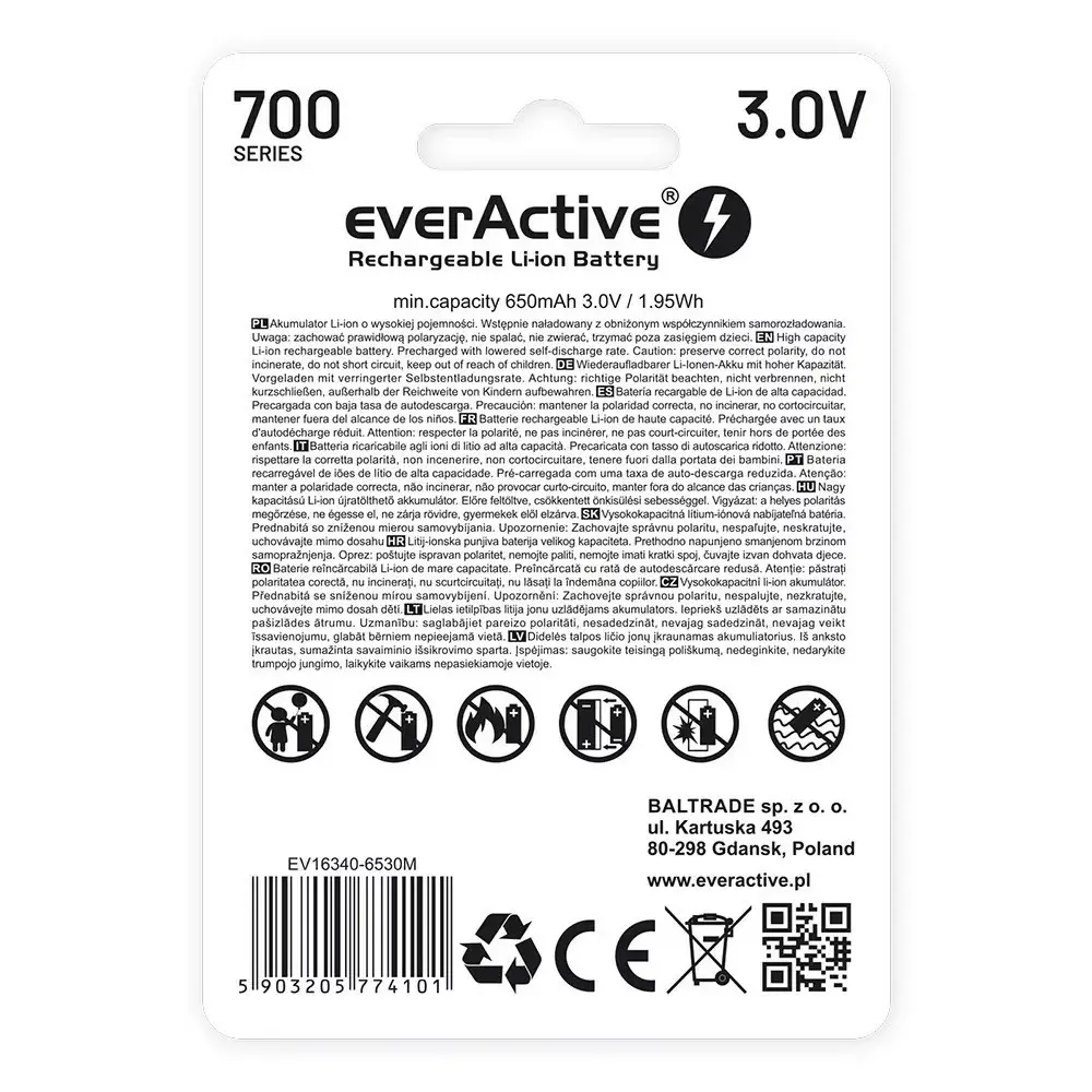 everActive EV16340 rechargeable 700mAh 3V Photo 10