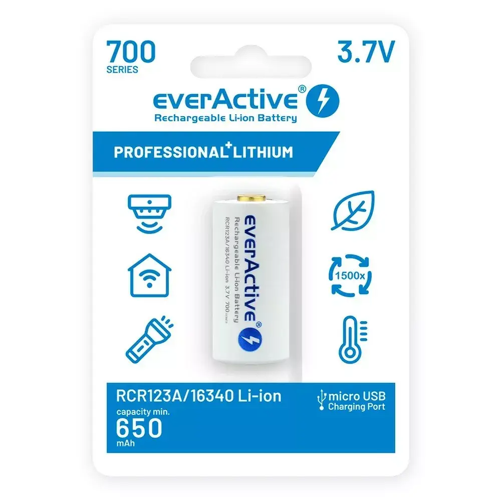 everActive 16340 3,7V 700 mAh Li-ion micro USB Photo 8