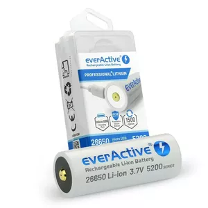 Rechargeable battery everActive EV26650-52M 3.7V 5200mAh with Micro USB charging