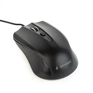 Vada optiskā pele GEMBIRD MUS-4B-01L melna USB, ergonomisks dizains, augstas precizitātes sensors