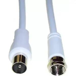 Coaxial Cable e+p FP 15 1.5 m F plug coax plug White