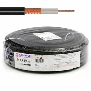 Коаксиальный кабель Rangeful RG213U 30 м, медный сердечник, 50 Ом, ПВХ оболочка
