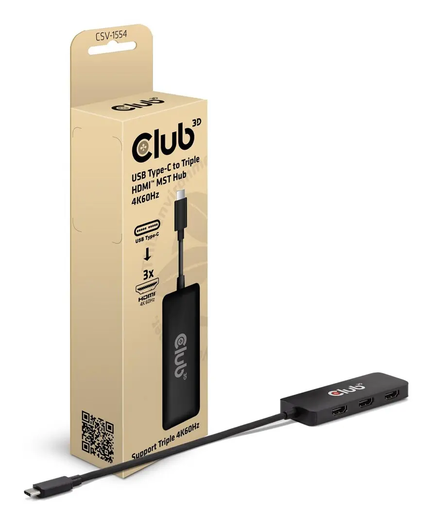 Club 3D USB-C uz trīs HDMI